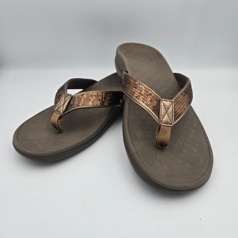 Vionic Tide Bronze Flip‑Flops – Size 11